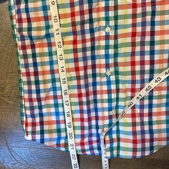 Crewcuts J. Crew Lightweight Shirt Button Down Rainbow Check size 10 - Picture 15 of 15